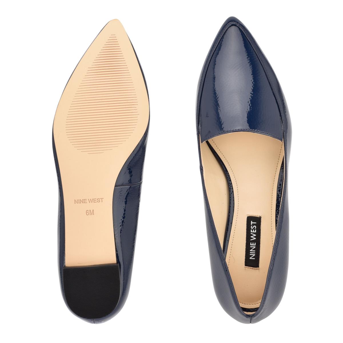 Nine West Abay Smoking Flats Dam Blå | 6582DSOJX