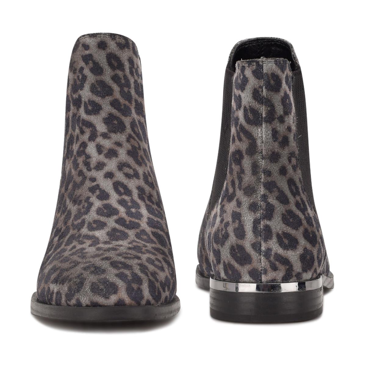 Nine West Agate Chelsea Kängor Dam Grå Leopard | 3962ACGMF