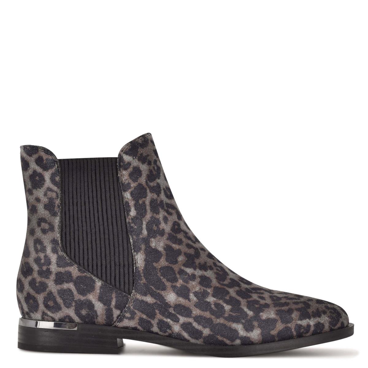 Nine West Agate Chelsea Kängor Dam Grå Leopard | 3962ACGMF