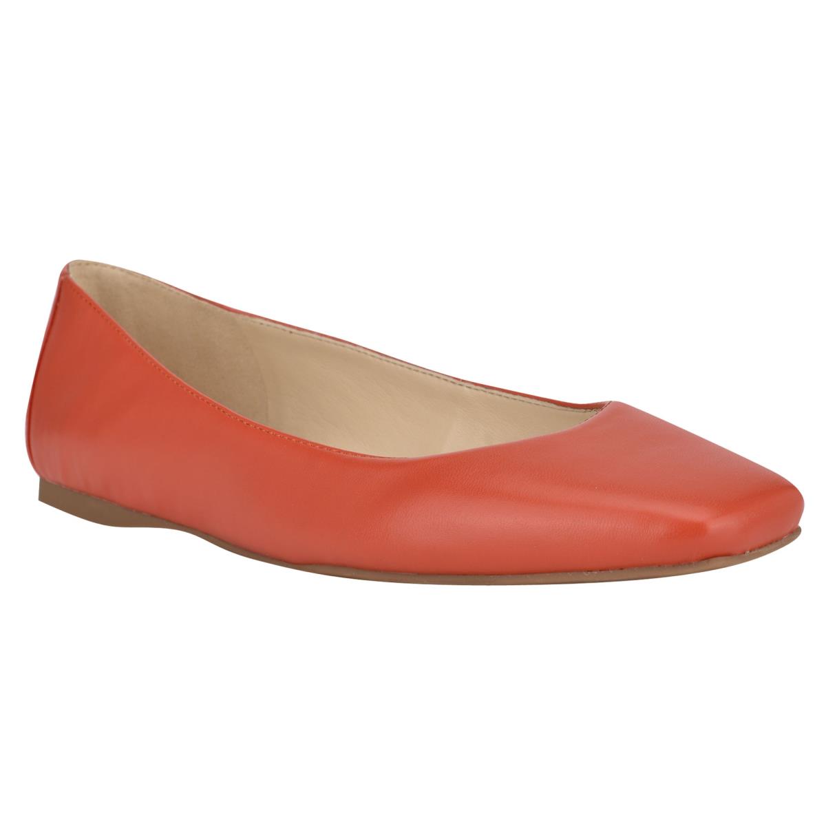 Nine West Alena Square-Tå Ballerina Dam Orange | 0963FEUOD