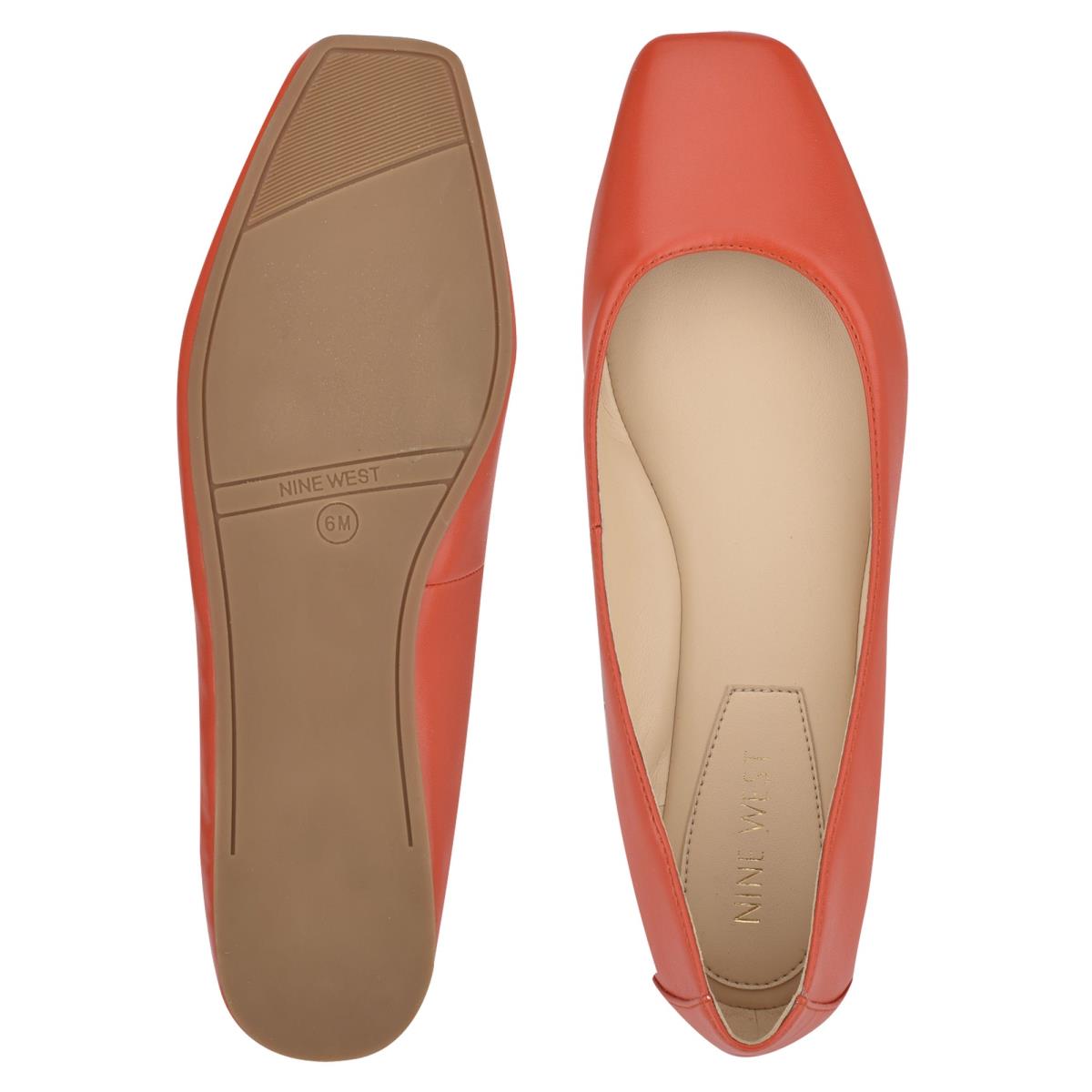 Nine West Alena Square-Tå Ballerina Dam Orange | 0963FEUOD