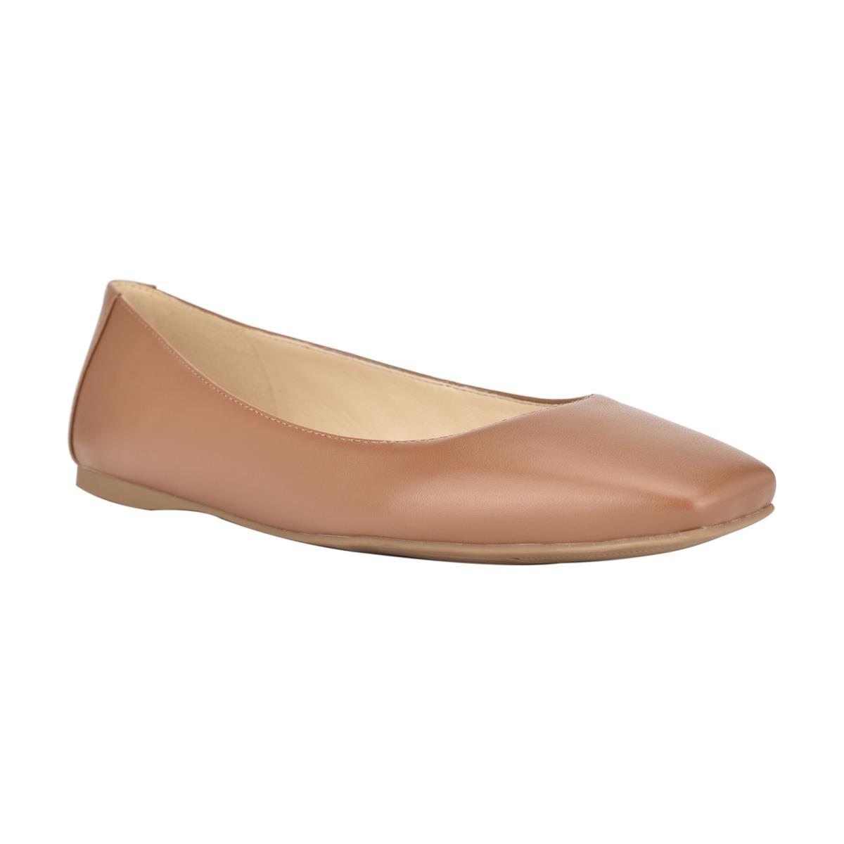 Nine West Alena Square-Tå Ballerina Dam Hudfärg | 3614IHENY