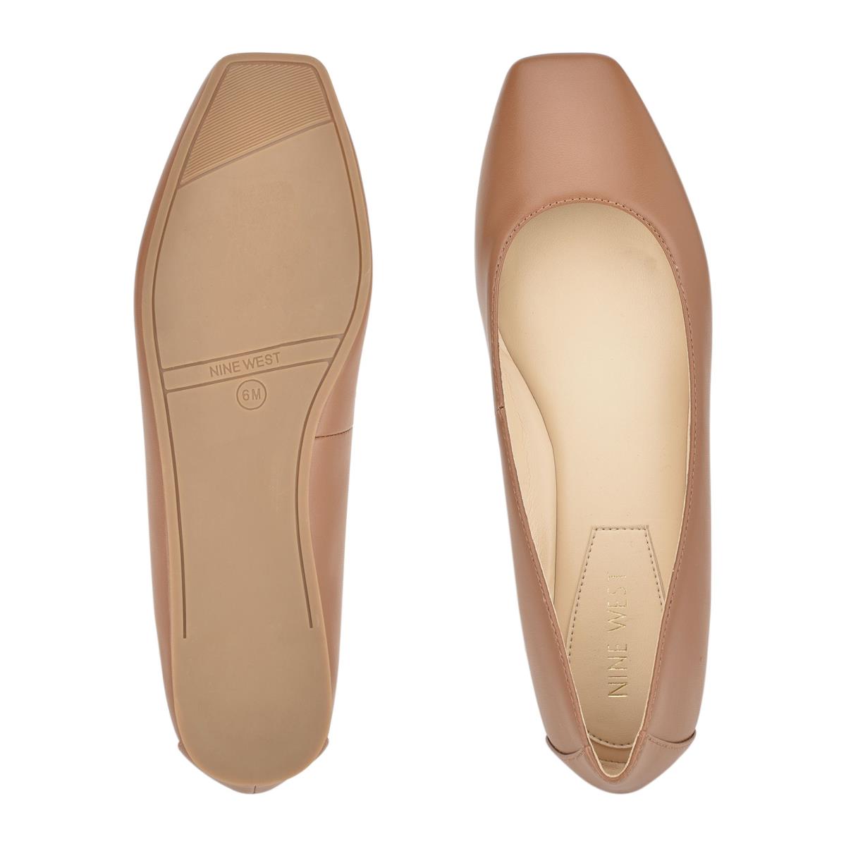 Nine West Alena Square-Tå Ballerina Dam Hudfärg | 3614IHENY