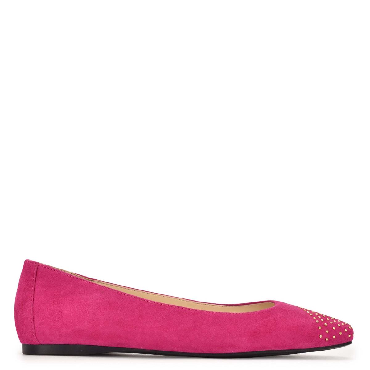 Nine West Aloha Studded Square-Tå Ballerina Dam Rosa | 7015FDHSQ