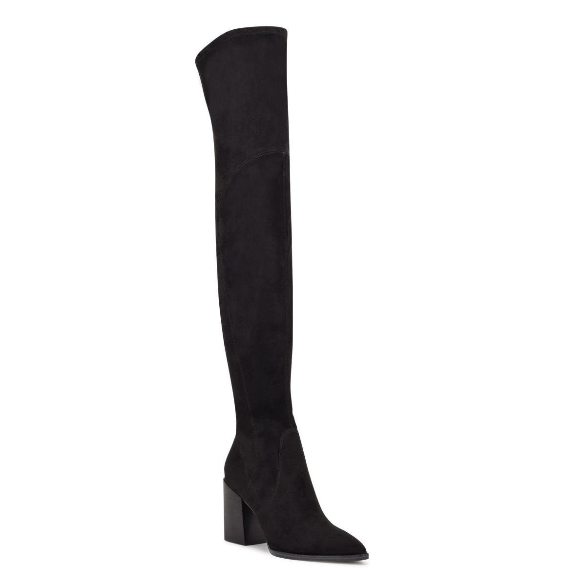 Nine West Barret Over The Knee Lackstövlar Dam Svarta | 0192VQBPY