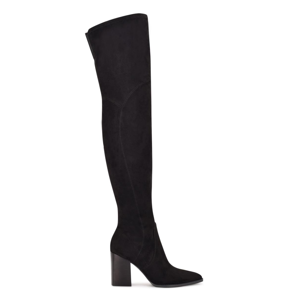 Nine West Barret Over The Knee Lackstövlar Dam Svarta | 0192VQBPY