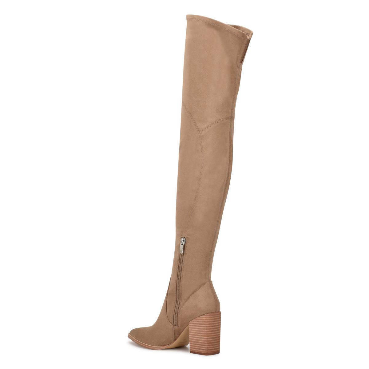 Nine West Barret Over The Knee Lackstövlar Dam Ljusbeige | 1290KAYPF