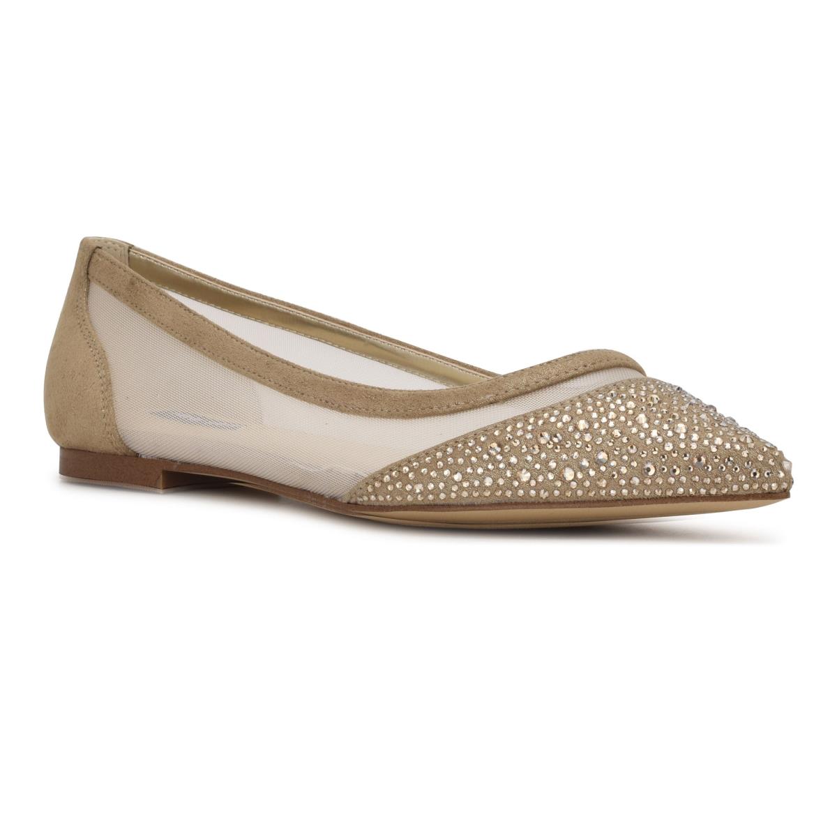 Nine West Bogus Pointy Tå Ballerina Dam Beige | 2076FMAXS