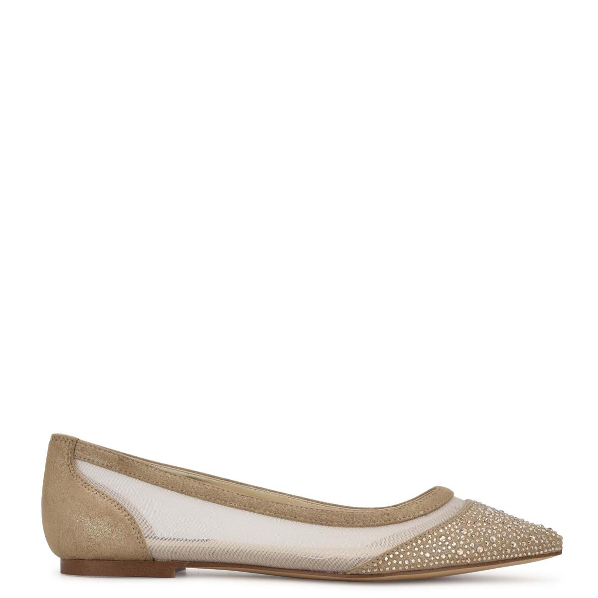 Nine West Bogus Pointy Tå Ballerina Dam Beige | 2076FMAXS