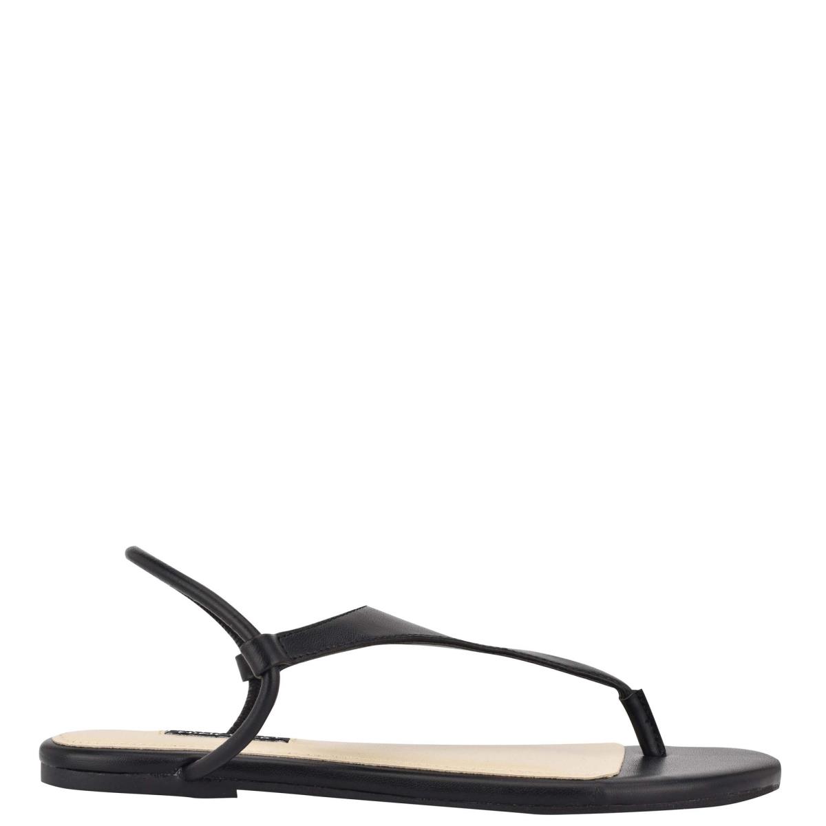 Nine West Braydin Stretch Platta Sandaler Dam Svarta | 4257KRDJZ