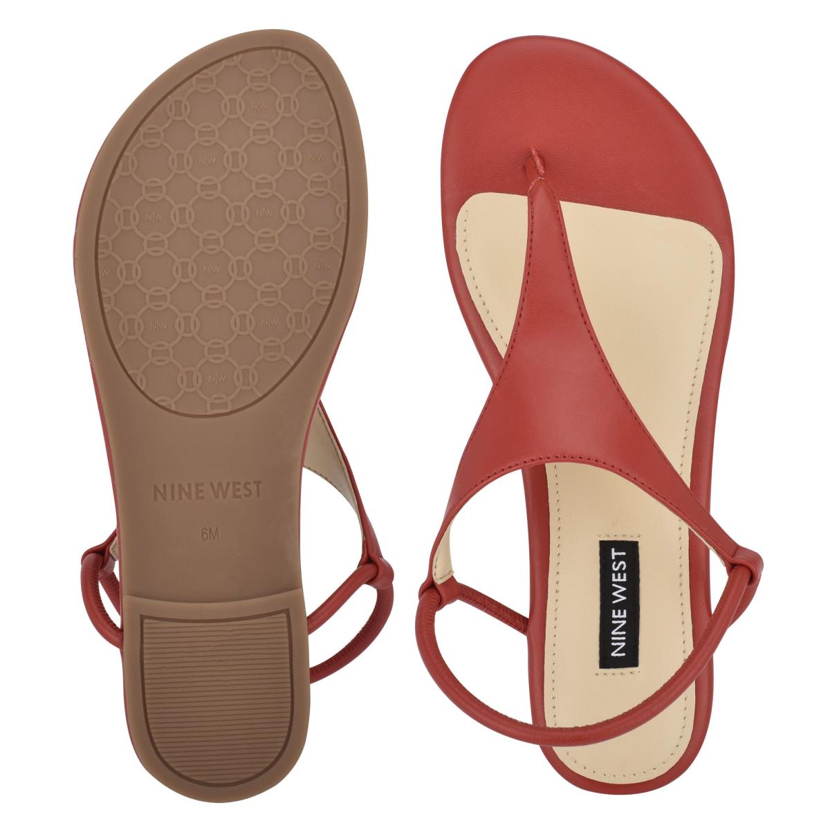 Nine West Braydin Stretch Platta Sandaler Dam Röda | 9764VTYMI