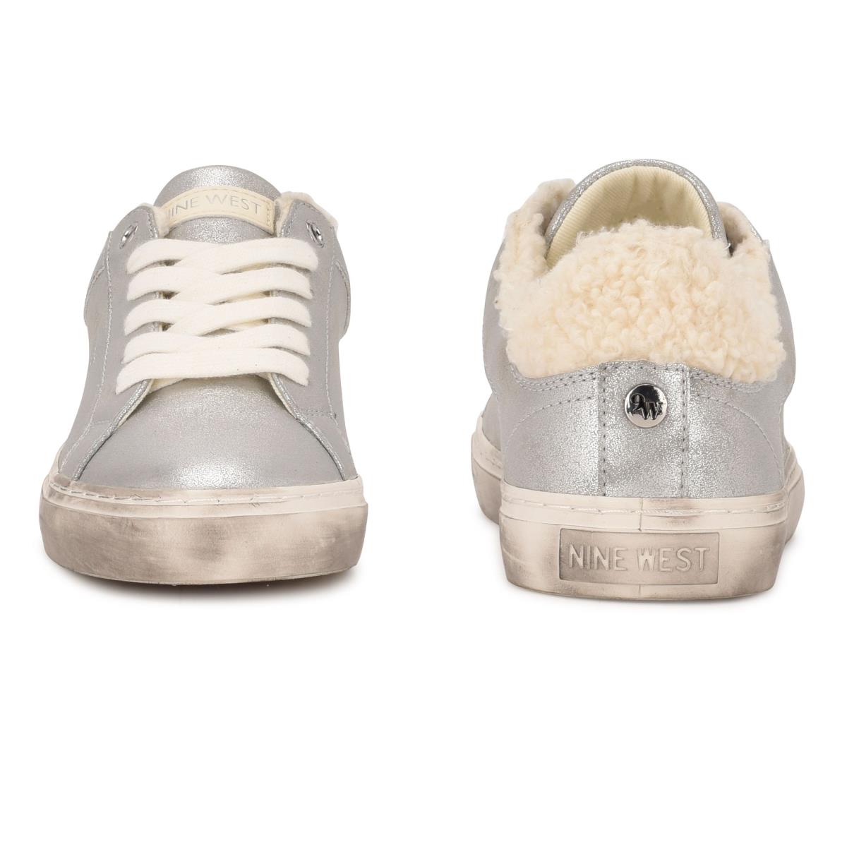 Nine West Bribe Casual Sneakers Dam Silver | 4362DRLUT