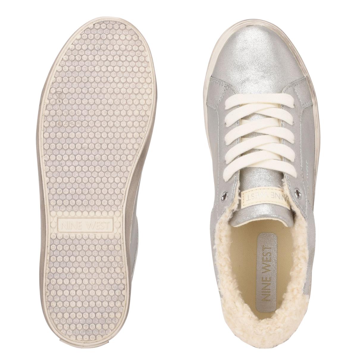 Nine West Bribe Casual Sneakers Dam Silver | 4362DRLUT