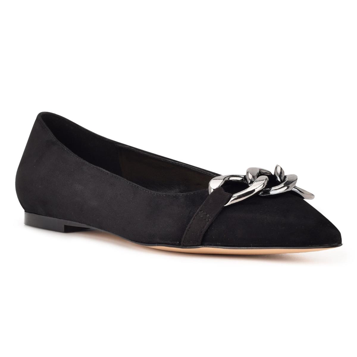 Nine West Brinks Pointy Tå Ballerina Dam Svarta | 2483WIRMD