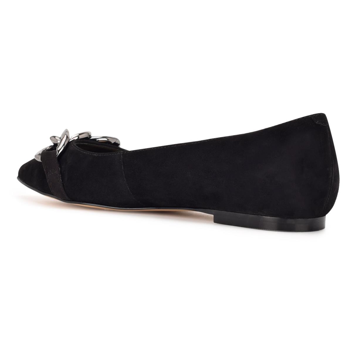 Nine West Brinks Pointy Tå Ballerina Dam Svarta | 2483WIRMD