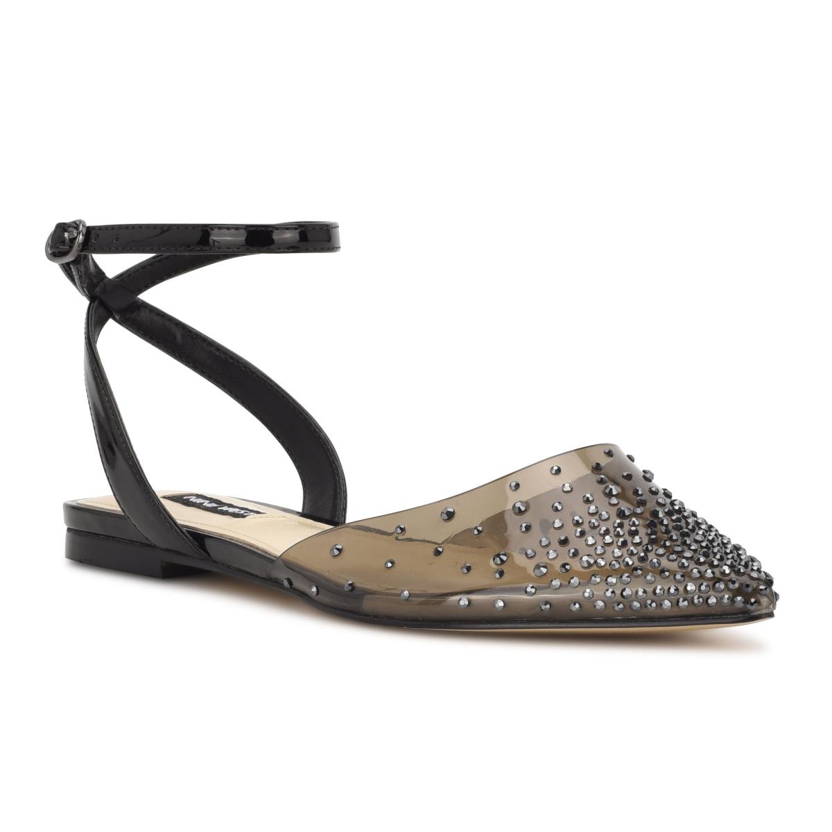 Nine West Briya Pointy Tå Ballerina Dam Svarta | 9375HWSCI