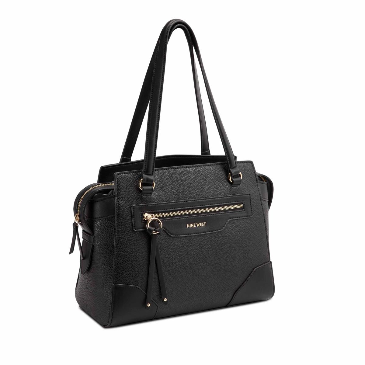 Nine West Brooklyn Jet Set Shldr Satchel Väska Dam Svarta | 7409XHMAP