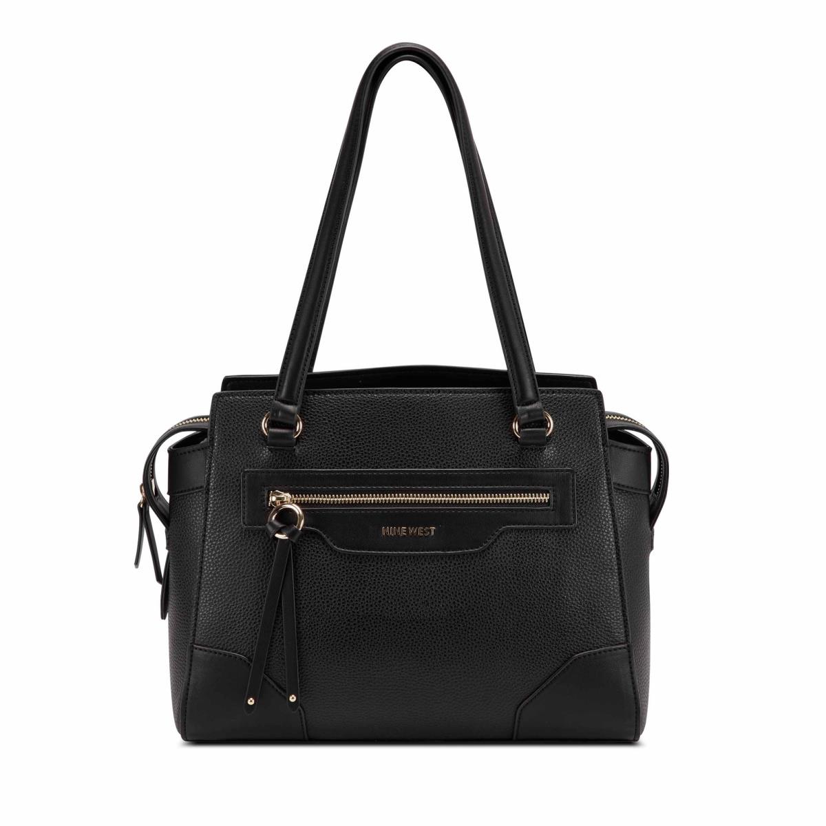 Nine West Brooklyn Jet Set Shldr Satchel Väska Dam Svarta | 7409XHMAP