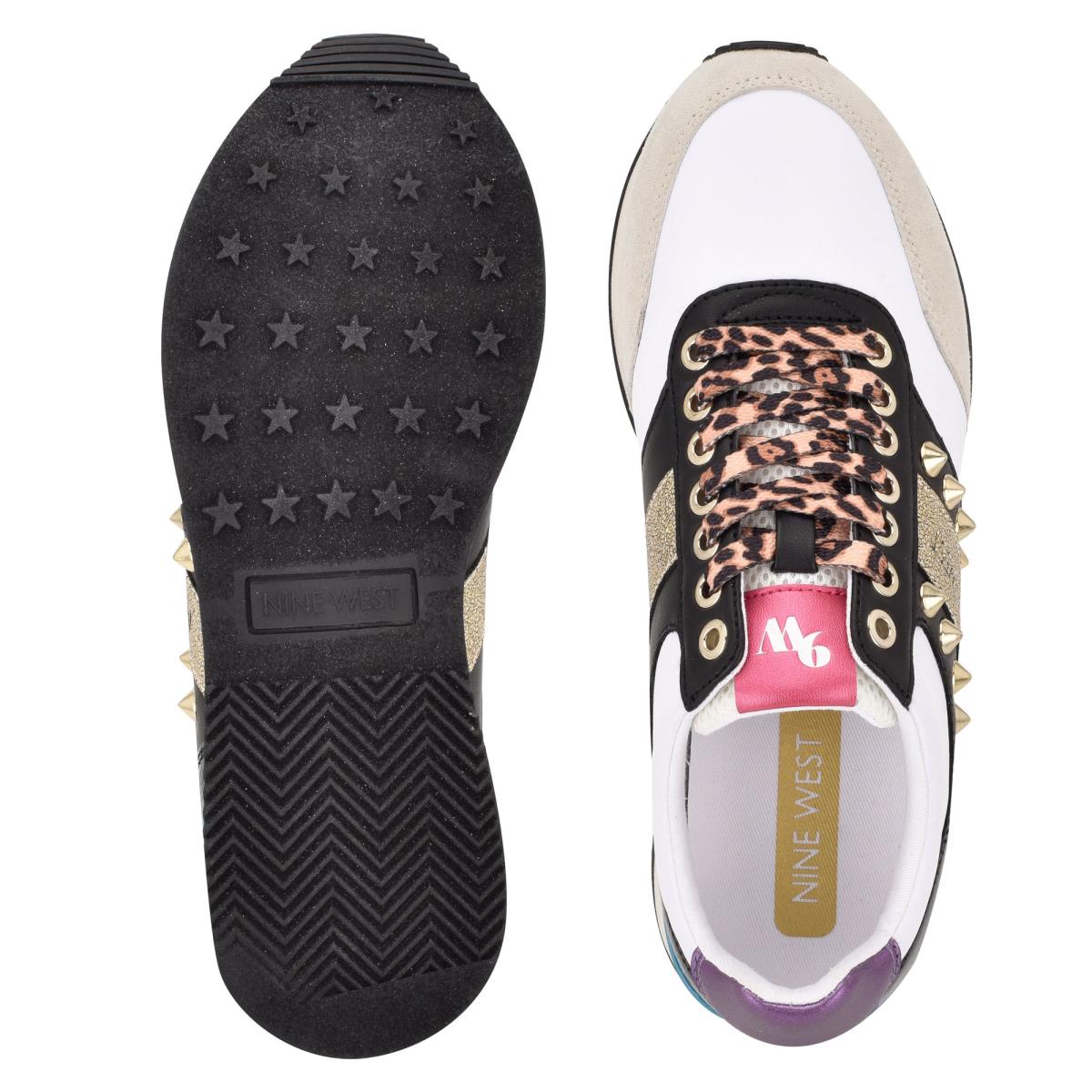 Nine West Bunnie Sneakers Sneakers Dam Guld Vita Svarta | 9516OMSWD