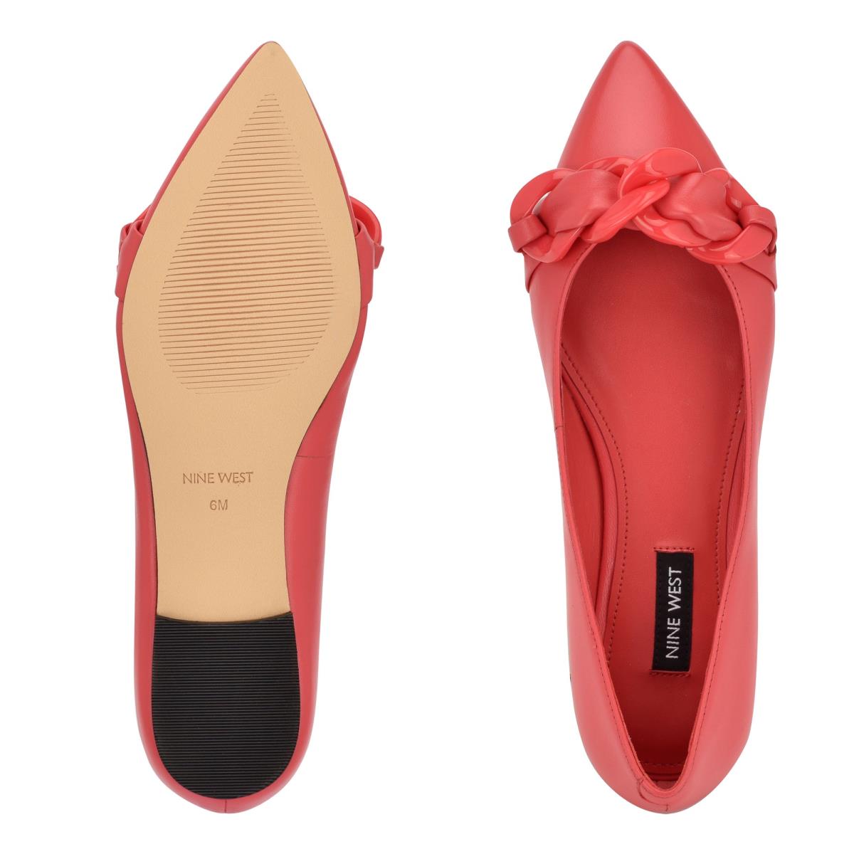 Nine West Buyme Pointy Tå Ballerina Dam Korall | 2074GPXOF