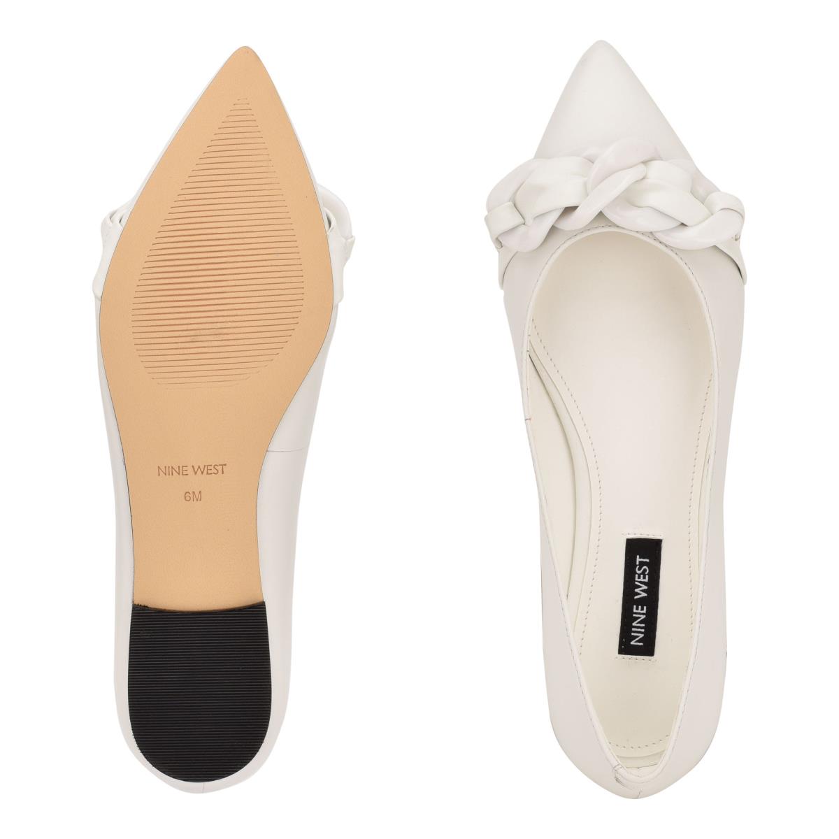 Nine West Buyme Pointy Tå Ballerina Dam Vita | 4318EQGDP