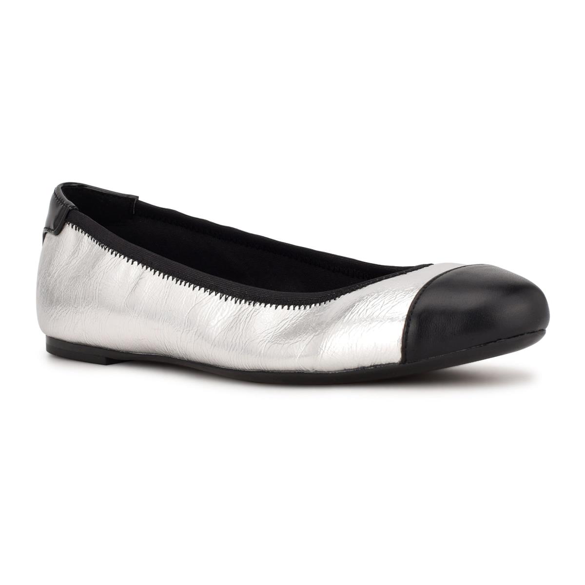 Nine West Capted Ballet Ballerina Dam Silver | 7096EMHXV