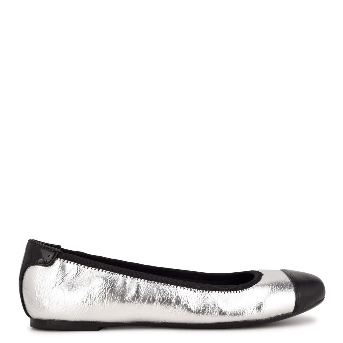 Nine West Capted Ballet Ballerina Dam Silver | 7096EMHXV