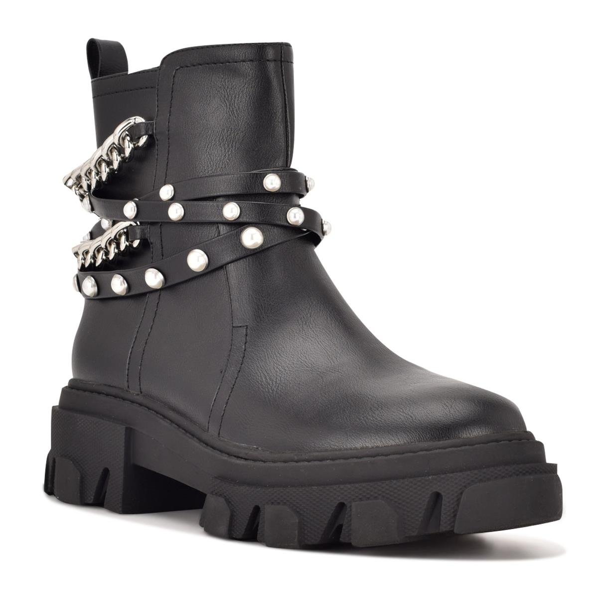 Nine West Cearlz Lug Sole Kängor Dam Svarta | 6317KUNAW