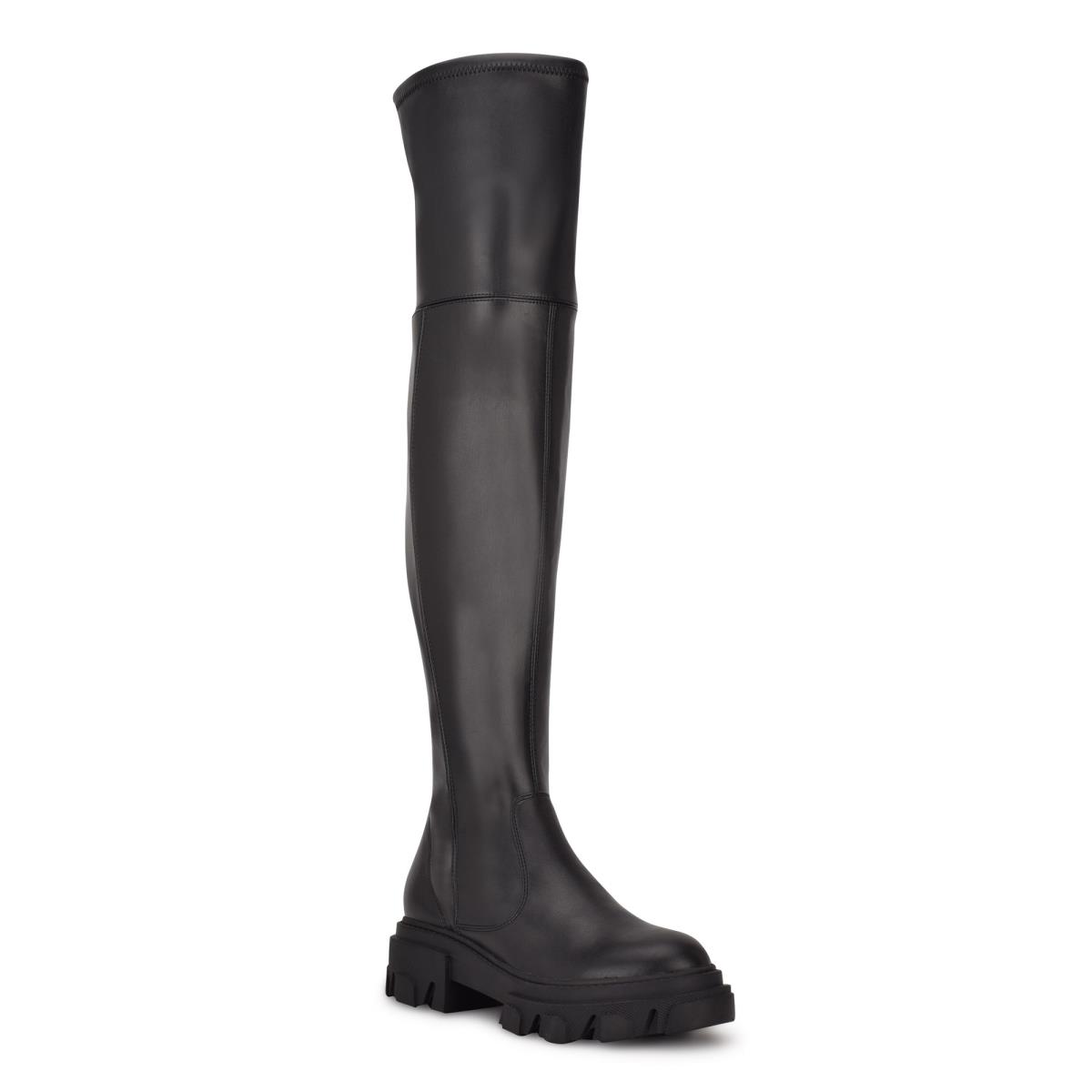 Nine West Cellie Over the Knee Lug Sole Stövlar Dam Svarta | 1572IFLNQ