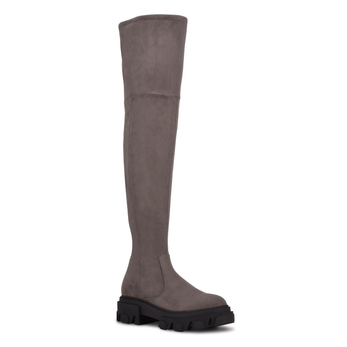 Nine West Cellie Over the Knee Lug Sole Stövlar Dam Grå | 4789JCEFV