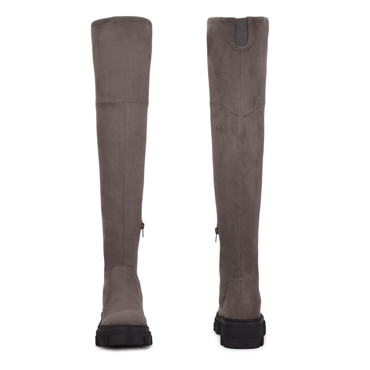 Nine West Cellie Over the Knee Lug Sole Stövlar Dam Grå | 4789JCEFV