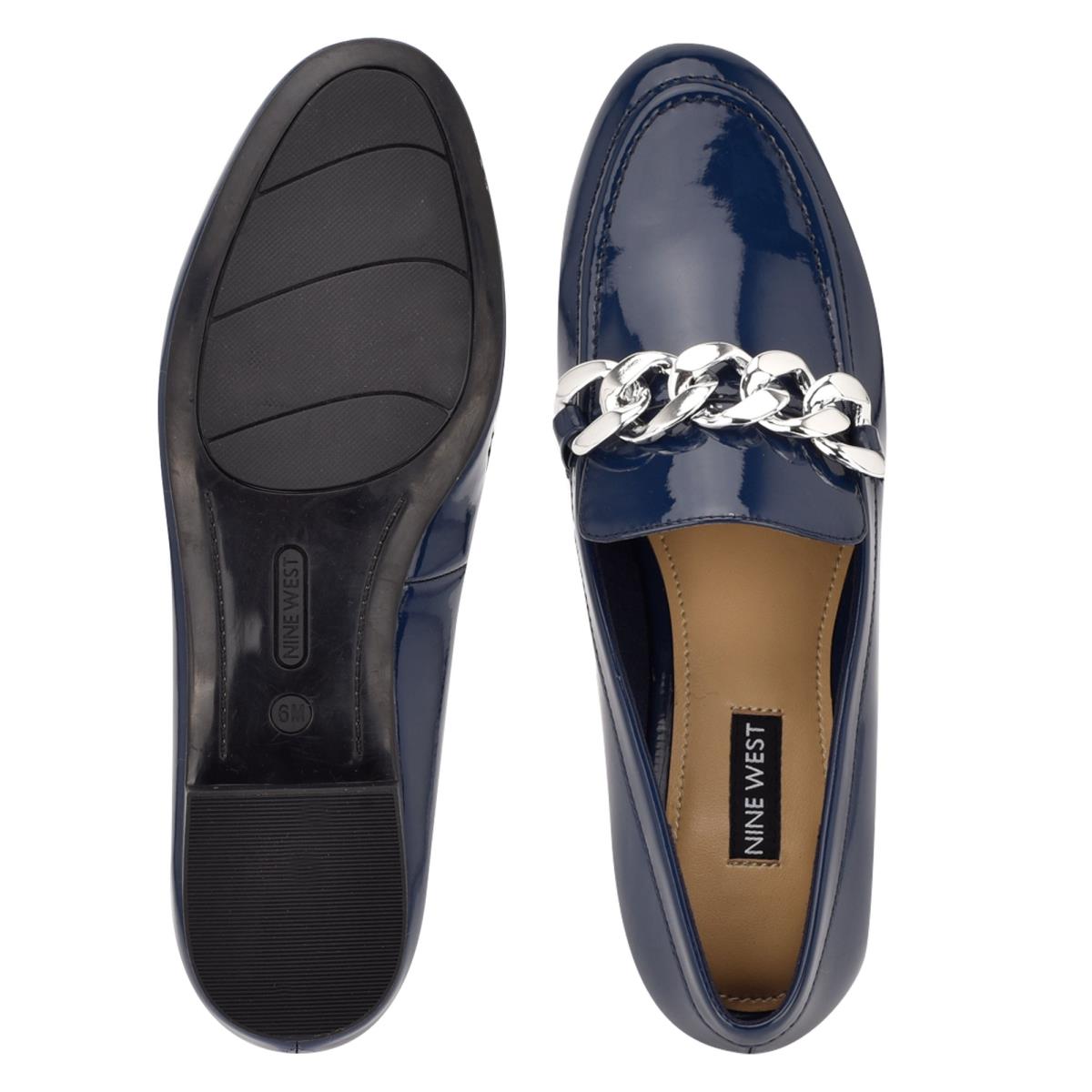 Nine West Chain Slip-On Loafers Dam Blå | 7160BILMO