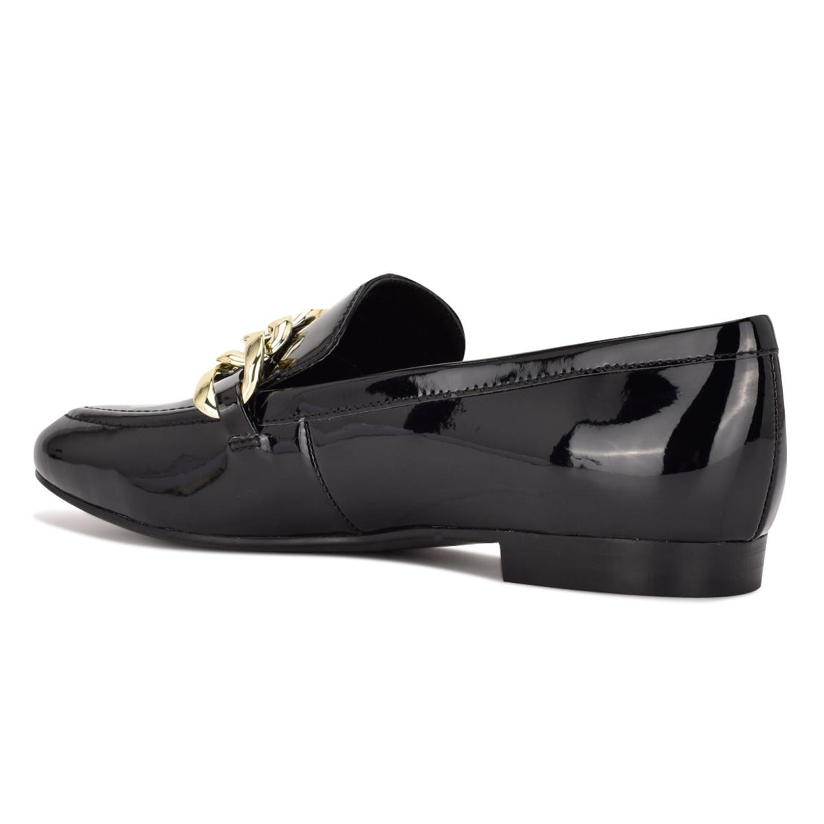 Nine West Chain Slip-On Loafers Dam Svarta | 0384GMFLX