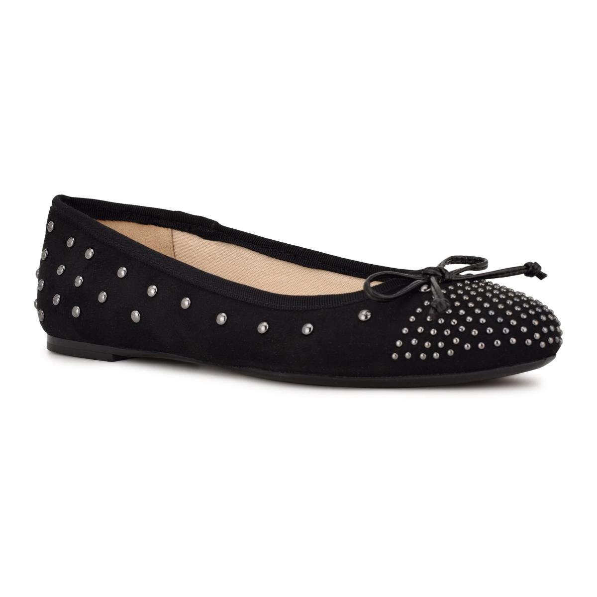 Nine West Curvy Studded Ballet Ballerina Dam Svarta | 3457WCIUF