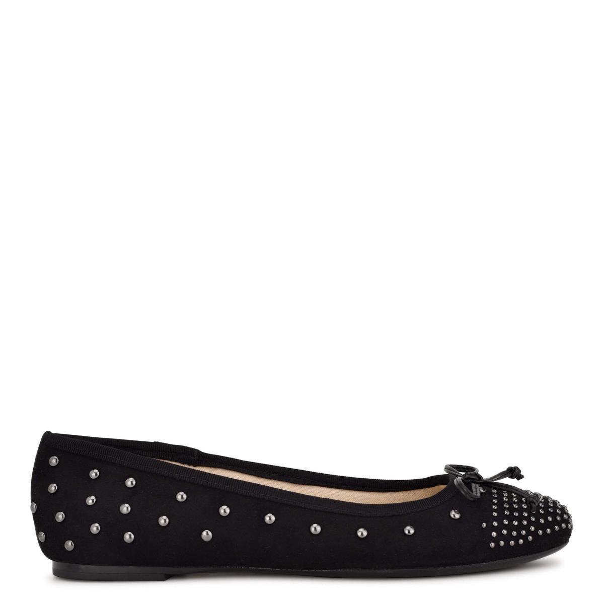 Nine West Curvy Studded Ballet Ballerina Dam Svarta | 3457WCIUF