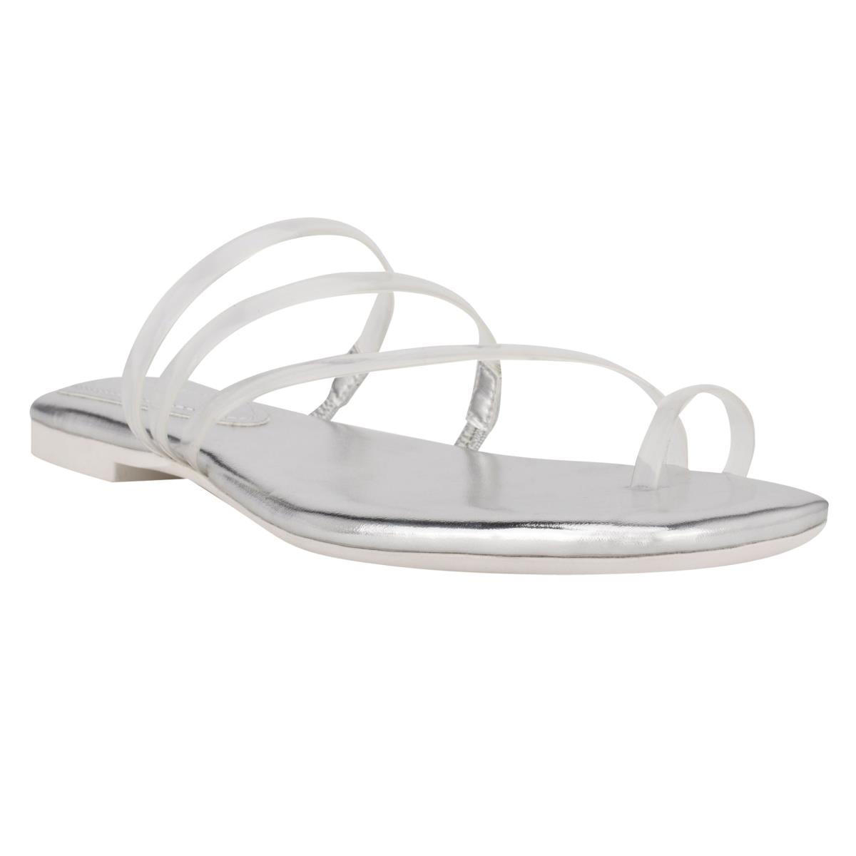 Nine West Darbie Platta Tå Ring Slidesandaler Dam Silver | 0349YGTHV