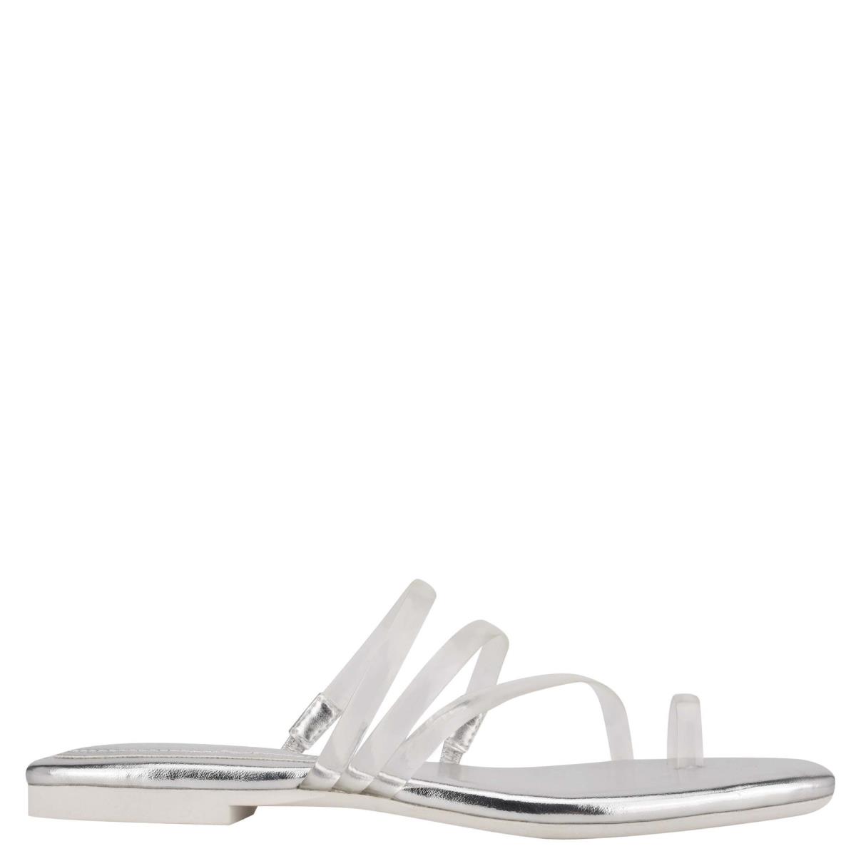 Nine West Darbie Platta Tå Ring Slidesandaler Dam Silver | 0349YGTHV