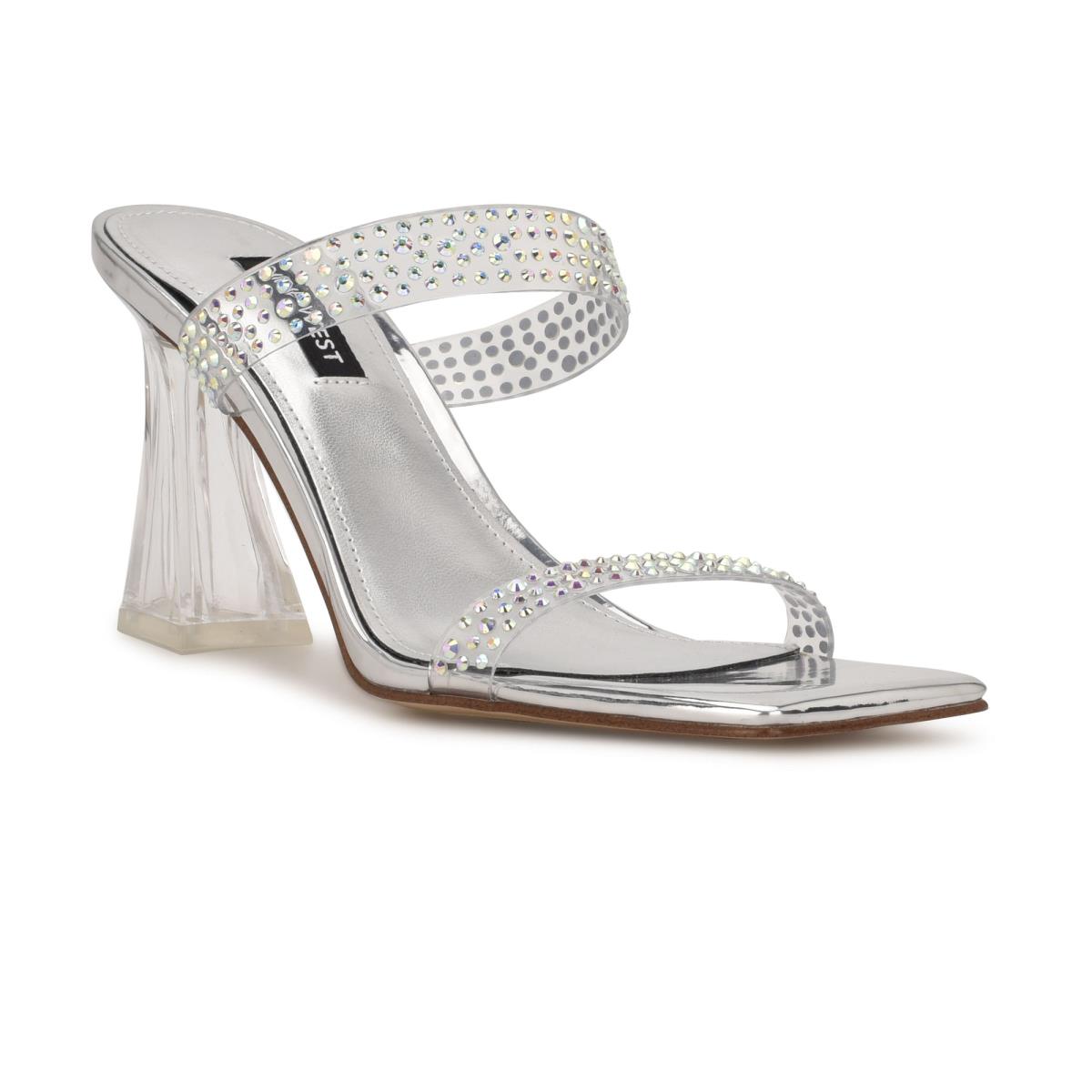 Nine West Darla Klackar Slidesandaler Dam Silver | 9456TJHWA