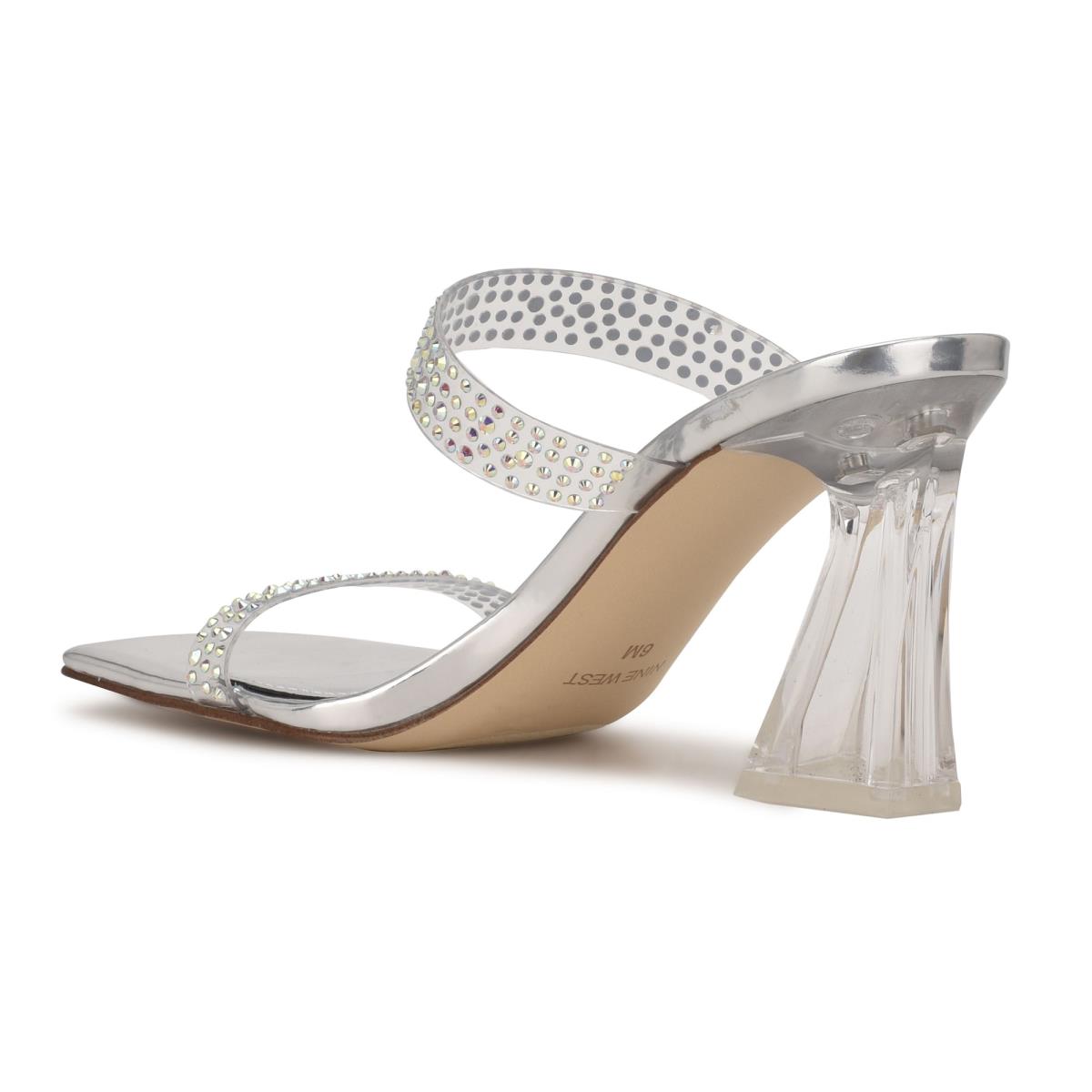 Nine West Darla Klackar Slidesandaler Dam Silver | 9456TJHWA