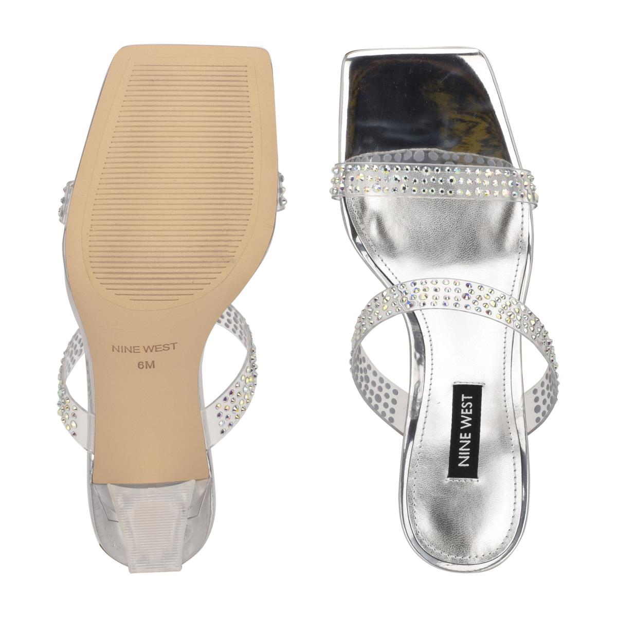 Nine West Darla Klackar Slidesandaler Dam Silver | 9456TJHWA