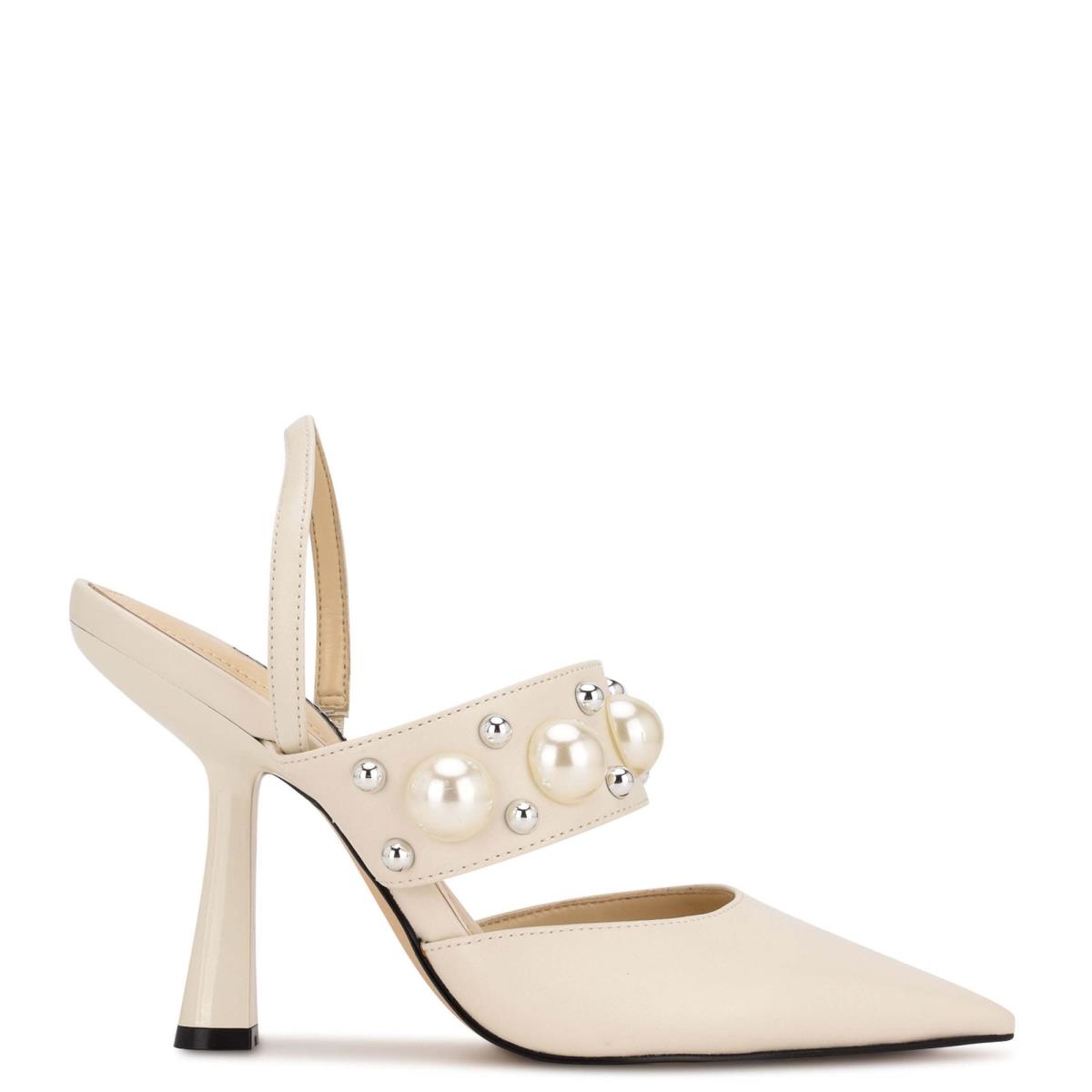 Nine West Debut Klänning Slingback Pumps Dam Grädde | 7481RIWOM