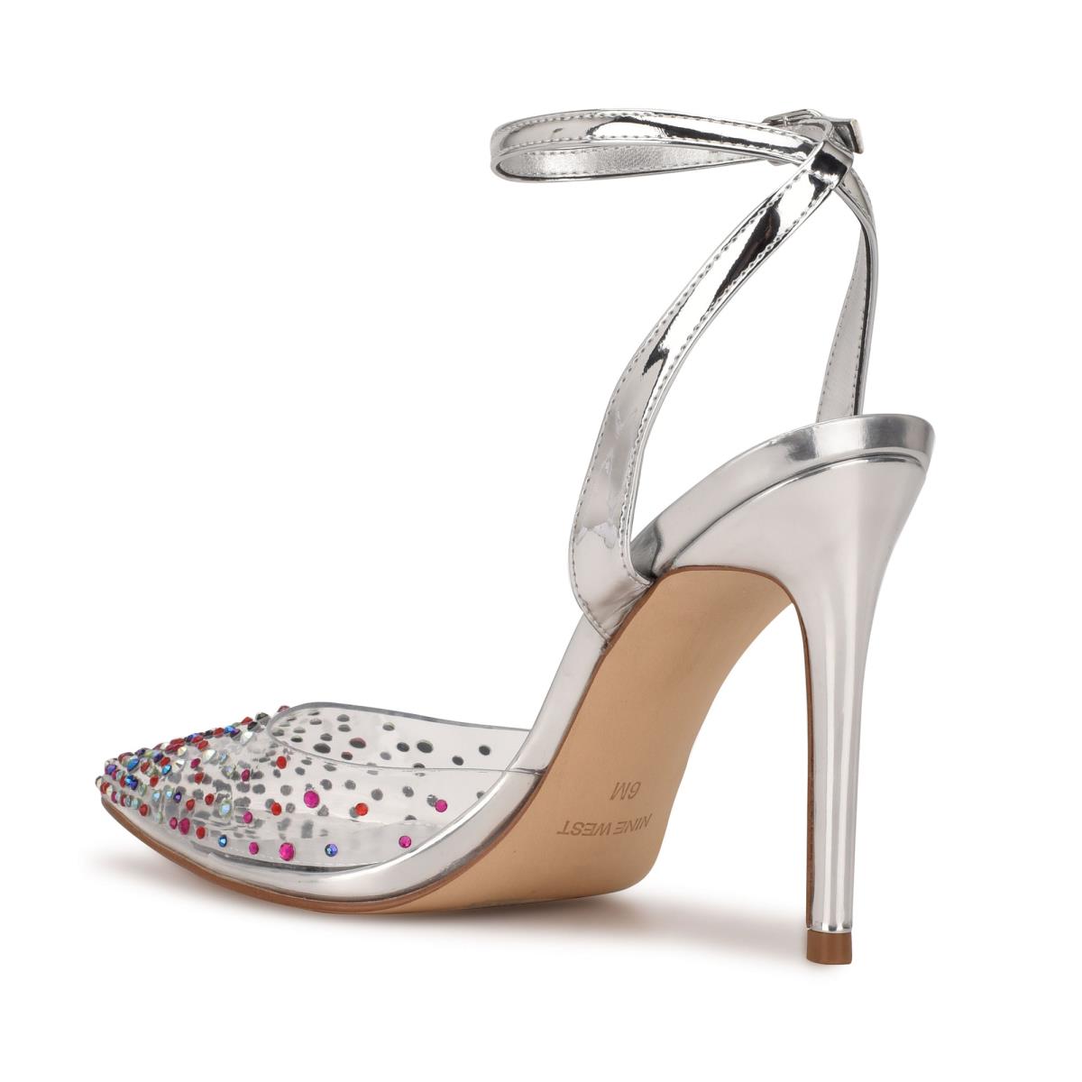 Nine West Foreva Ankle Rem Klänning Pumps Dam Silver | 5093GQUAN