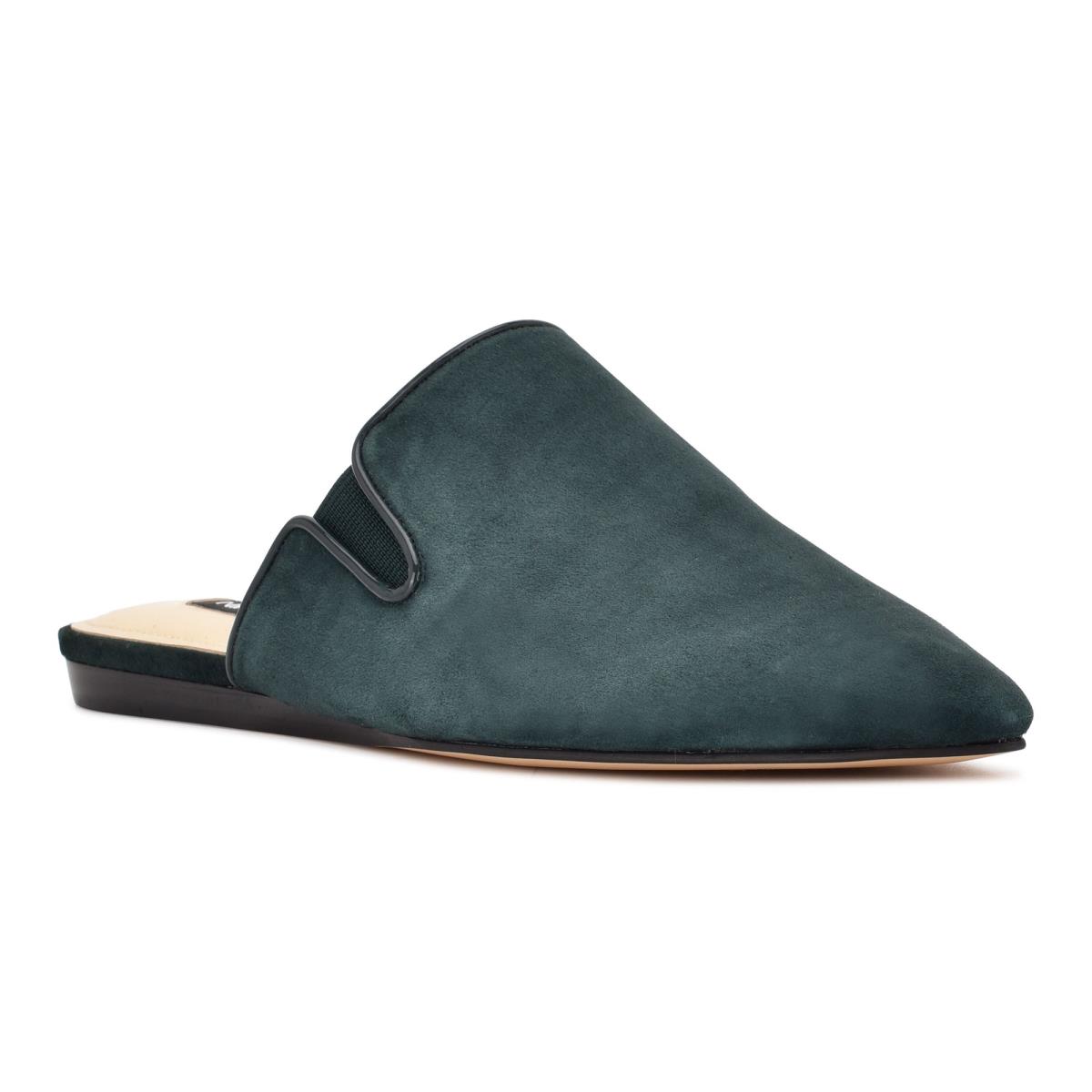 Nine West Freeda Pointy Tå Mules Skor Dam Olivgröna | 1684AGWFM