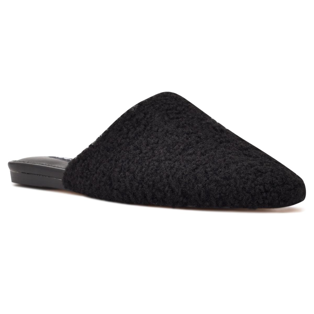 Nine West Furzy Pointy Tå Mules Skor Dam Svarta | 3426COSQD