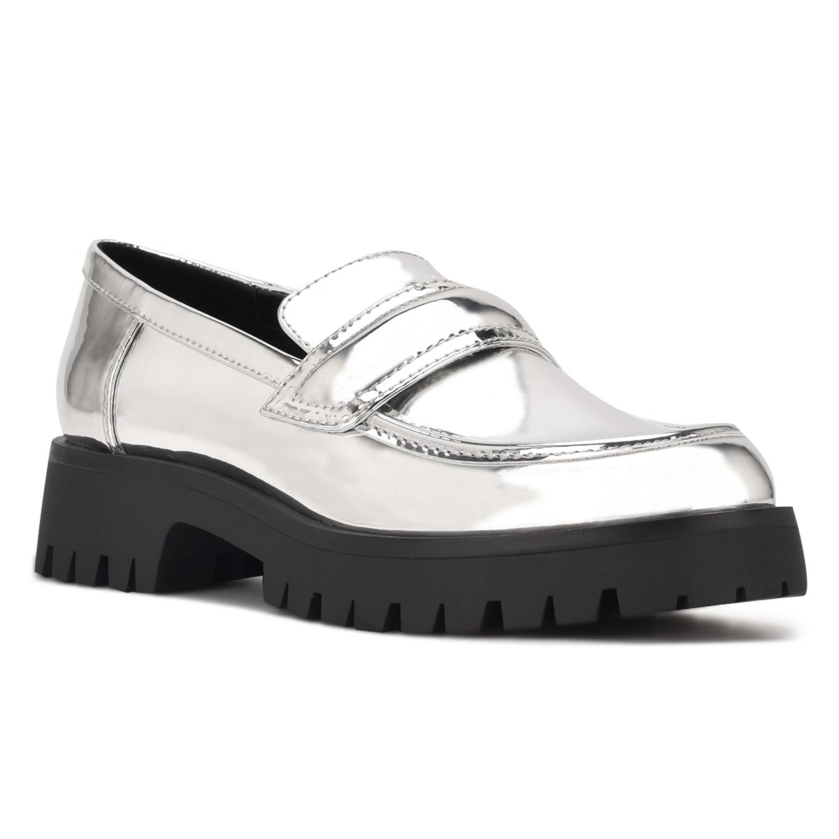 Nine West Garren Lug Sole Loafers Dam Silver | 0342ENXRC