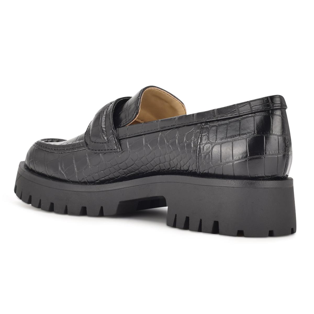 Nine West Garren Lug Sole Loafers Dam Svarta | 1847AGMSU