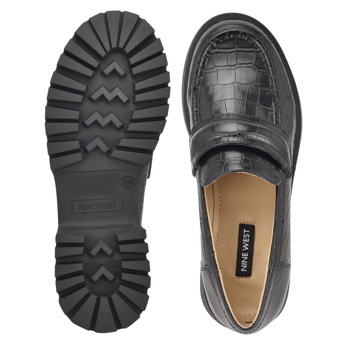 Nine West Garren Lug Sole Loafers Dam Svarta | 1847AGMSU