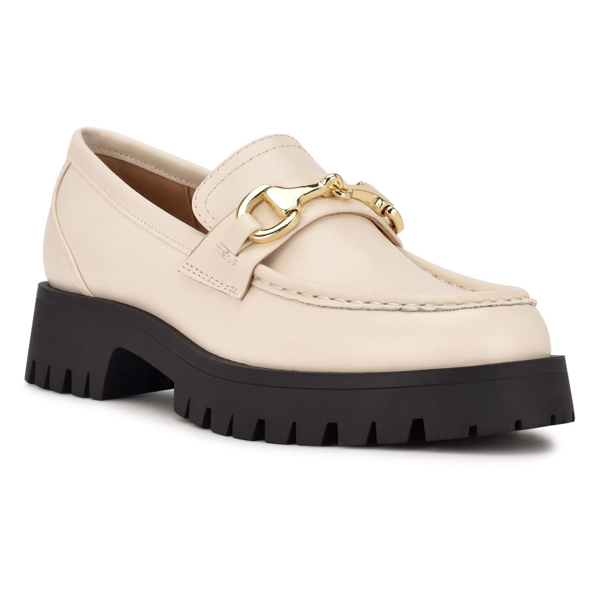 Nine West Gonehme Lug Sole Loafers Dam Grädde | 2573CMXNO