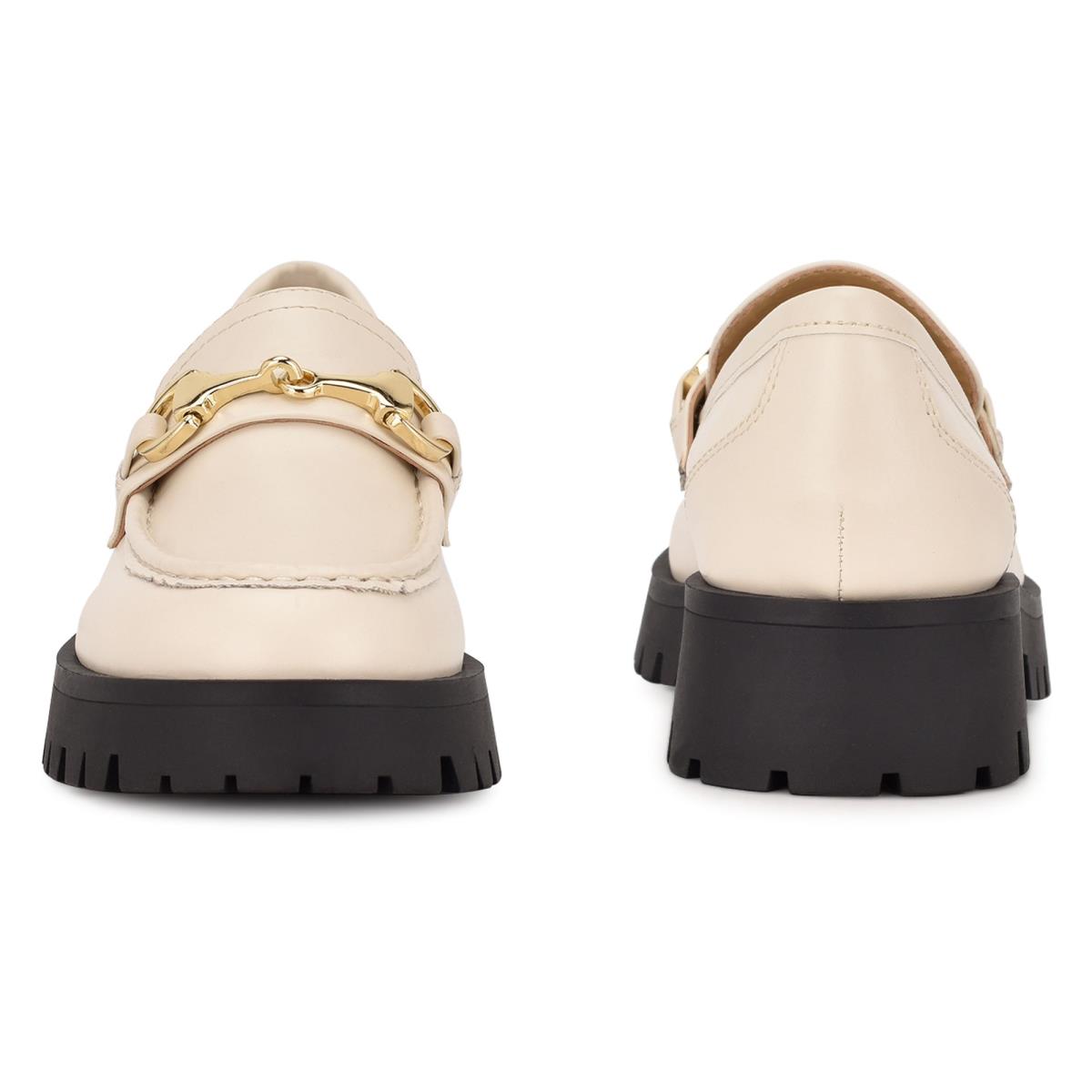 Nine West Gonehme Lug Sole Loafers Dam Grädde | 2573CMXNO