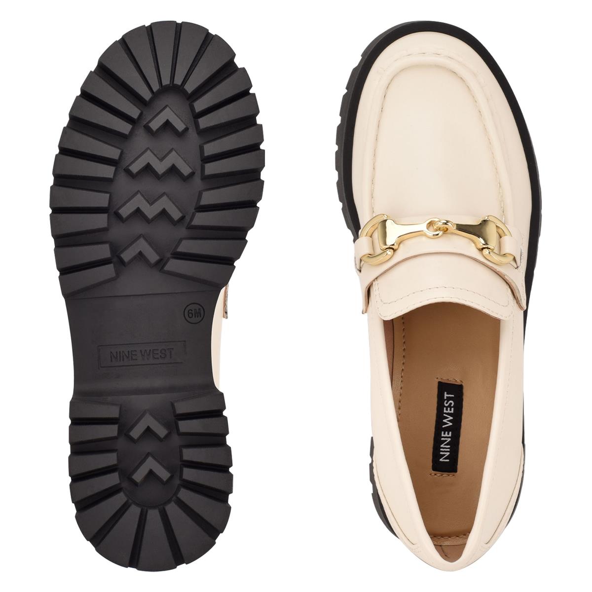 Nine West Gonehme Lug Sole Loafers Dam Grädde | 2573CMXNO